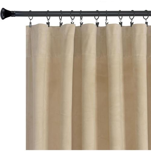 Roslynwood Cream Velvet Curtain 120 inches Extra Long - Curtains Room Darkening Rod Pocket Thermal Insulated Window Christmas Decorative Drapes for Living Room/Loft, W52 x L120, 2 Panels