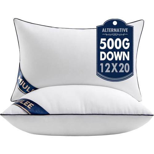 MIULEE 12x20 Pillow Inserts Set of 2 Throw Pillows Premium Down Alternative Lumbar Pillow Inserts Decorative Pillow Stuffer for Sofa, Couch (12x20 inch, Set of 2)