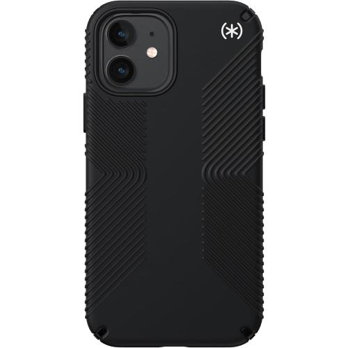 Speck iPhone 12 Case - Drop Protection Fits iPhone 12 Pro & iPhone 12 Phones - Scratch Resistant, Slim Design with Added Grip & Soft Touch Coating - Black, White Presido2