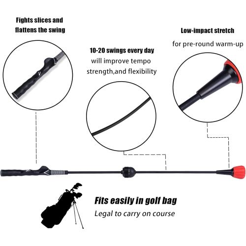 PGM Golf Swing Trainer Aid -2.0 Golf Swing Training Aid Golf Practice Warm-Up Stick for Strength Flexibility and Tempo Training -Suit for Practice Chipping Hitting Golf Accessories