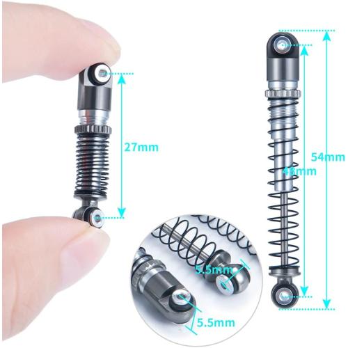 RCLIONS 1/24th RC Shocks 48mm Adjustable Absorber Damper for All 1:24 Axial SCX24 Deadbolt JLU Gladiator Dodge Base Camp Bronco RC Crawler Car Upgrades