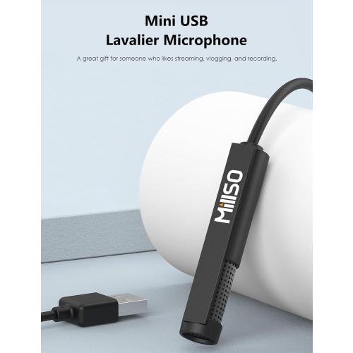 MillSO USB PC Microphone Plug & Play Omnidirectional External Lavalier Mini USB Microphone for Computer, Laptop, YouTube, Meeting, Recording, Podcasting, Gaming - 1.5m/4.9ft