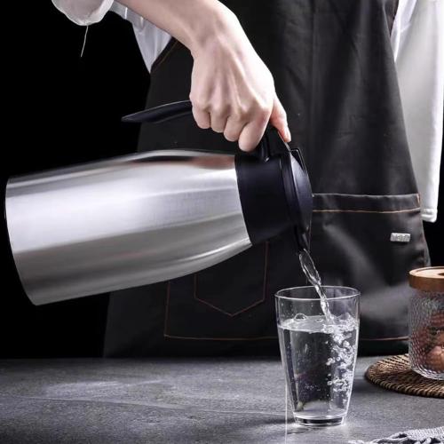 Little dent. Thermal Coffee Carafe 70 oz / 2L Insulated Stainless Steel, Coffee Carafes Double Walled Vacuum Pot Flask - Hot Beverage Dispenser/Water, Tea - Keep 12/24 Hours Hot/Cold (Silver)
