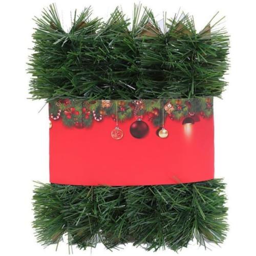 16.4ft Artificial Pine Garland, Green, Rectangular, Norfolk Pine Style, Christmas Decor for Outdoor Indoor