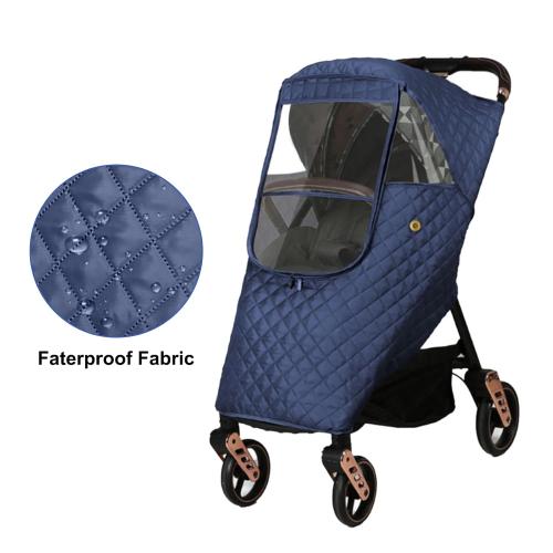 Universal Stroller Rain Cover Quilted, Winter Waterproof Windproof | Winter Pram Buggy Rain Shield with Clear View & Storage Pockets, Fits Most Pushchairs & Prams