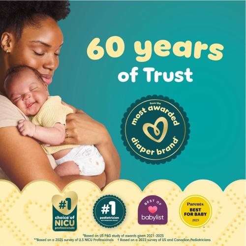 Pampers Swaddlers Diapers, Size 3 (13-26 lbs), 168 Count, Absorbent, Keeps Baby Dry and Comfortable, Skin Safe Disposable Baby Diaper (Packaging May Vary)