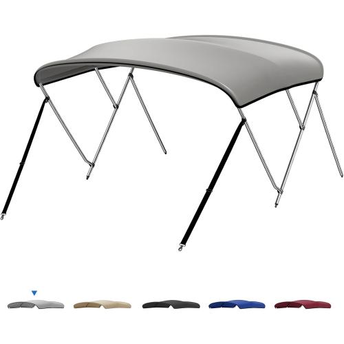 KEMIMOTO Bimini Top for Boat, Bimini Tops Cover 600D Marine Grade Canvas Boat Canopy with 6ft Length 54 in - 96 in Width 46 in Height, Includes Mounting Hardware, Straps Rear Support Poles