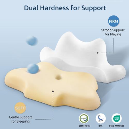 Neck Pillow for Sleeping,Leaning and Lying,Contour Memory Foam Pillow for Side Back Stomach Sleeper,Ergonomic Cervical Pillow for Neck Pain and Shoulder Pain Relief