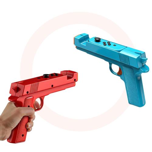 2 Pack Shooting Game Gun Controllers for Nintendo Switch/Switch OLED Controller,Gun Hand Grip Motion Controller Gamepad Joypad Gaming Accessories for Nintendo Switch Shooter Hunting Games (Blue   Red)