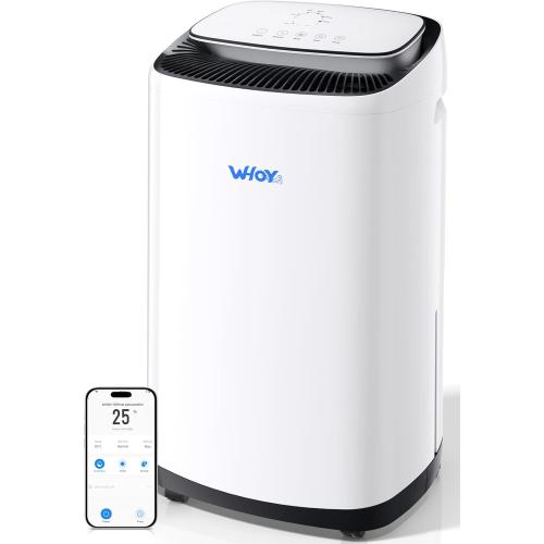 5000 Sq.Ft Dehumidifier for Basements 100 Pints, with 2.15 Gallons Water Tank with darin hose and app control, Smart Compressor Quiet operation Ideal for Living room, Bathrooms, Home 50