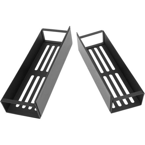 Magnetic Rack for Refrigerator, Magnetic Fridge Shelf for Kitchen, Wall Mounted Organizer with Hooks, Metal Black Shelves for Microwave Oven (2PCS Set)