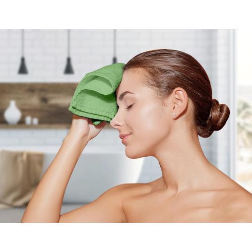 Avalon Towels Cotton Washcloths – (Pack of 24) Size 12x12 Inches, 100% Ring Spun Cotton, Soft & Absorbent Face Towels, Gym Towels, Hotel and Spa Quality, Reusable Fingertip Towels (Sage Green)