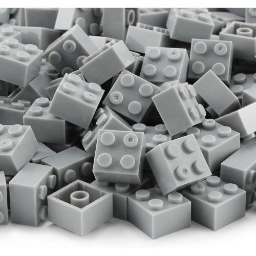 Feleph 2x2 Bricks Light Gray Medium Stone Grey 400 Pieces Parts Building Creative Play Blocks Set Accessories Compatible with 3003 Major Brands Toys