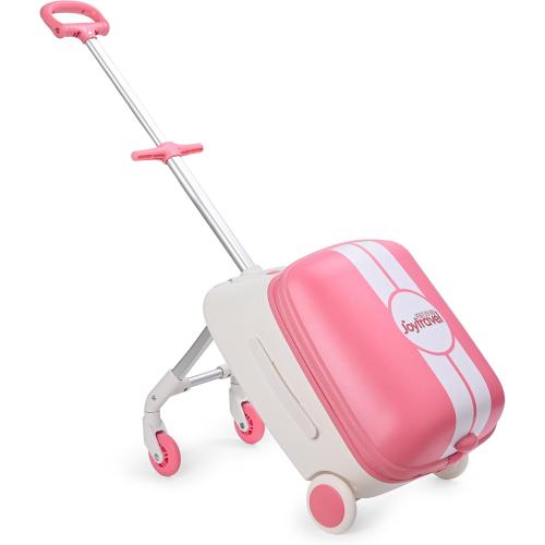 Kids Ride-on Luggage with Spinner Wheels Suitcase, Kid's Ride-On Suitcase Help Your Child Relax, Carry On Trolley Luggage (Pink)