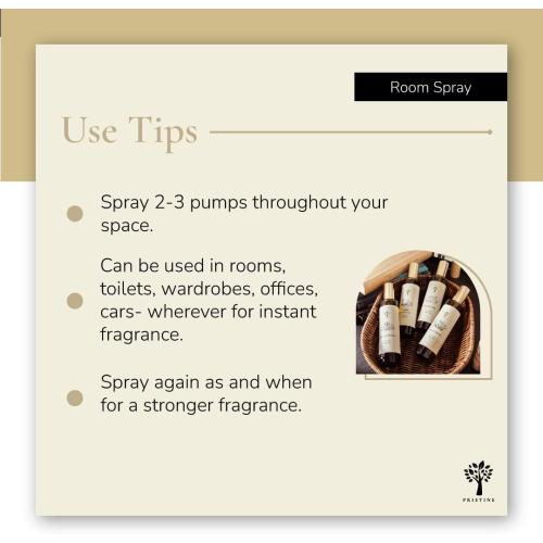 PRISTINE Swiss Château/Inspired by Hilton Hotel Linen & Room Spray Air Freshener, Made With Essential Oils, Tangerine, Raspberry, Cedarwood Scent, 3.4oz Pillow Spray