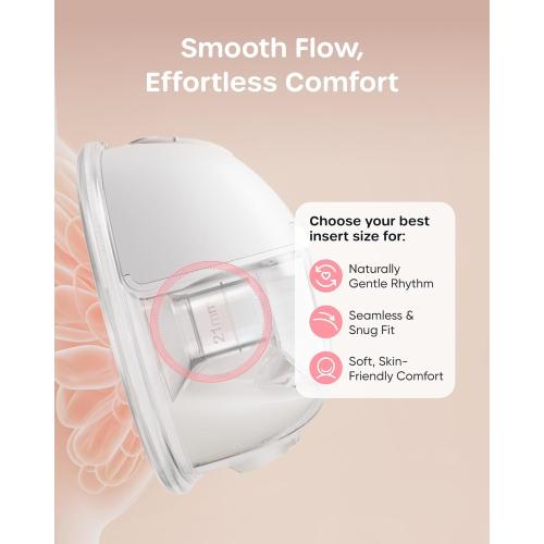 Nuliie 3-in-1 Flange Sizing Kit 13/15/17/19/21mm for 24mm Electric Double Breast Pump Flange/Shield, 10PCS Silicone Flange Inserts to Boost Pumping Efficiency & Comfort, BPA-Free Essential for Moms