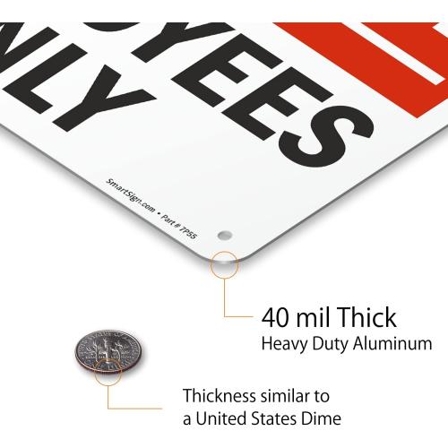 SmartSign Restricted Area - Employees Only Sign | 7 x 10 Aluminum