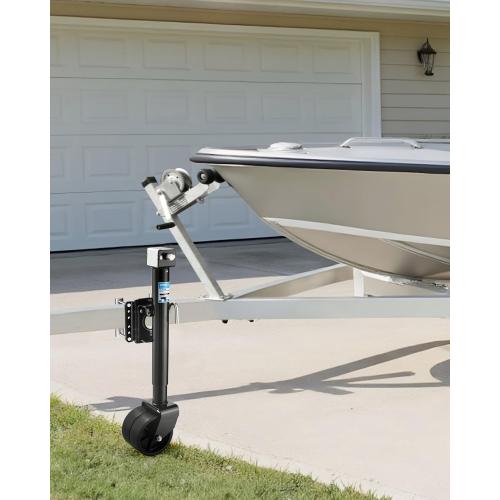 Kohree 2000 lbs Trailer Jack with Dual Wheel, 20-24V Cordless Drill Compatible, Heavy Duty Bolt on Trailer Tongue Jack for RV, Boat, Black, 12 Lift