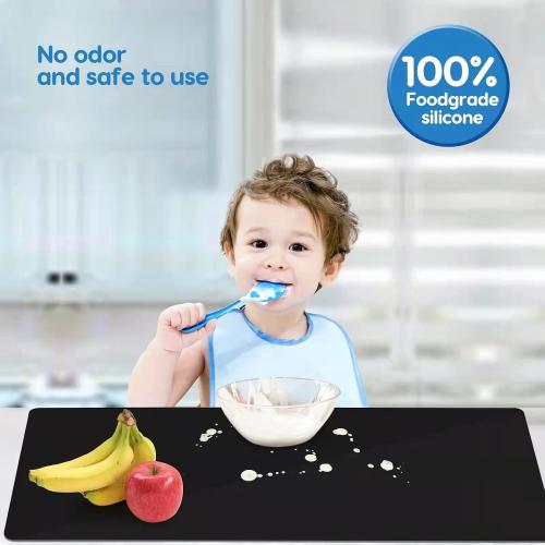 Extra Large Silicone Mat 35.3x23.5x0.08, Multipurpose Silicone Mat Thick Heat Resistant Mat Shipped Rolled Up Kitchen Counter Mat Waterproof Nonslip Silicone Mats for Kitchen Counter Black | Extra Large, Heat Resistant, Waterproof, Nonslip, Multipurpose Countertop Protector, Shipped Rolled Up