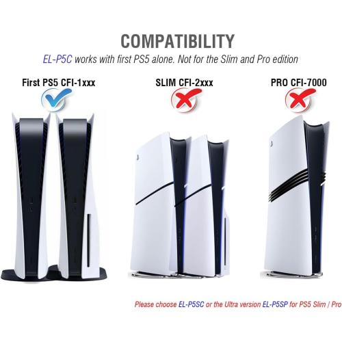 ElecGear PS5 NVMe SSD Heatsink, EL-P5C Heat Pipe   Solid Aluminum Cooler for PlayStation 5 Internal PCIe M.2 NVMe 4.0 Gen4 Memory, Re-Designed SSD Mounting Post Kit - (Not for Slim/Pro)