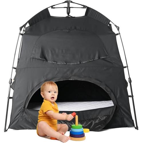 Play Tent-Portable Playhouse Blackout Sleeping Tent Cover,Blocking 95% Light for Kids &Toddlers,Indoor Castle House with Travel Carry Bag & Breathable Mesh Windows-Space for Children Birthday Gfits