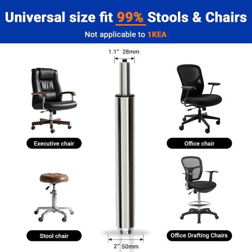 17 Inches-27 Inches Extra Long Gas Lift Cylinder Tube for Bar Stool - 10'' Stroke, Heavy Duty 1000lbs Class 4 Hydraulic Pneumatic Cylinder Shock Piston Fit for Sinking Drafting Chair