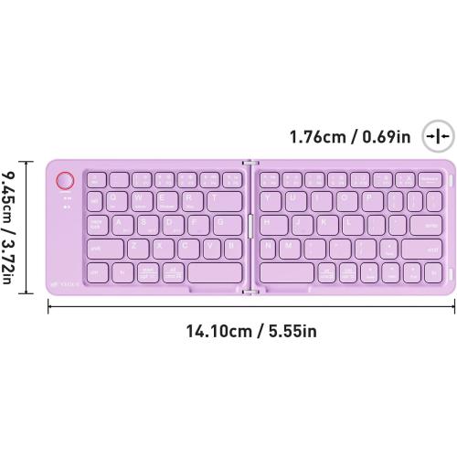 Foldable Bluetooth Keyboard, Ultra-Thin Portable Wireless Keyboard with Backlit, Lightweight for Laptop, iPad, iPhone, Android, Windows, Mac