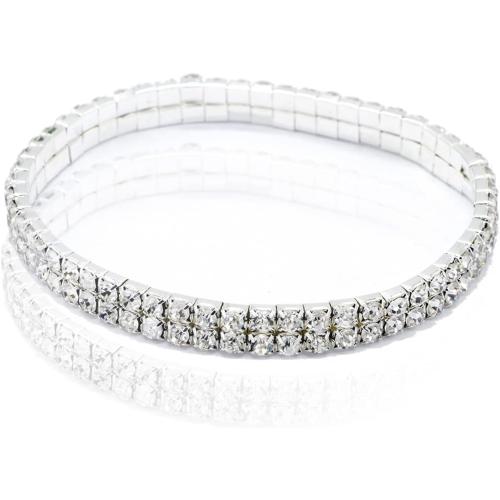 Fesciory Heart Rhinestone Ankle Bracelets for Women, Adjustable Silver Shiny Tennis Anklets, Twinkle Cubic Zircon Diamond Anklet Foot Chain Jewelry Gifts