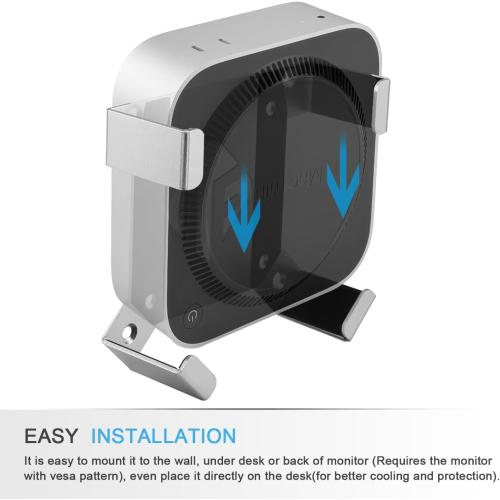 IFCASE Under Desk, VESA, Wall Mount for Mac mini M4/M4 Pro 2024, Silver