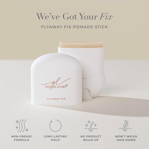Goldie Locks Flyaway Fix Hydrating Pomade Stick - Tames Flyaways and Controls Frizz - Lightweight Non-Greasy Hold - Safe for Extensions & Color-Treated Hair - Protein-Free - 0.5 oz