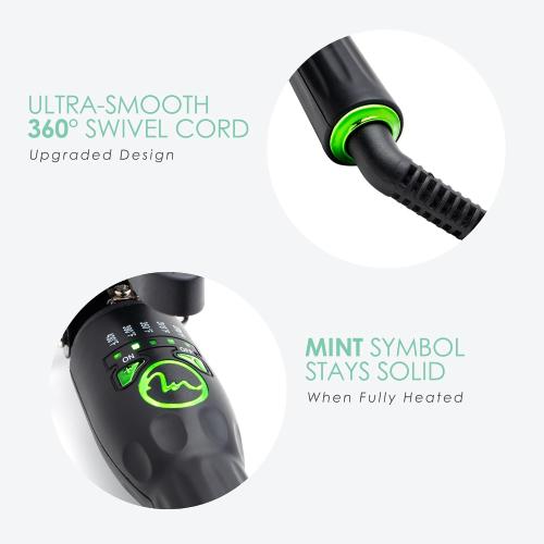 MINT REVAMP X-Long Barrel 1.5 Inch Curling Iron — Easier & Faster Styling for Long Hair | Truly Ionic & Even Heat Ceramic Curling Iron 1 1/2 Inch | Professional Optimized Clamp for Smooth Salon Curls