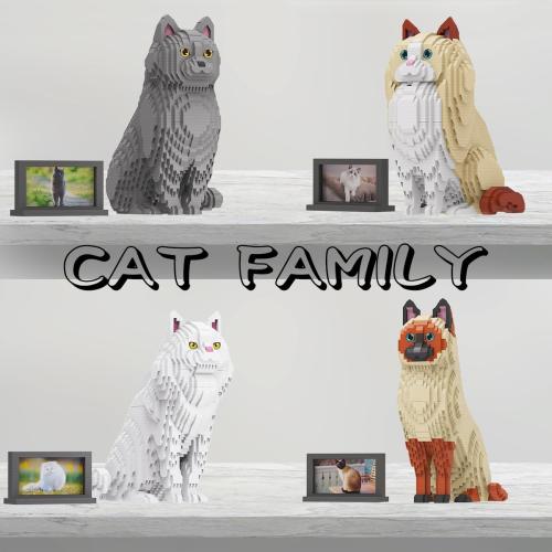 Animal Cat Series Shorthair Blue Cat Micro Building Blocks Set(2903PCS) Gift for Adults and Kids