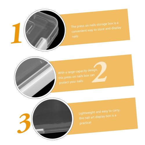 Didiseaon Press Nail Organizer Storage Box Large Capacity Transparent Nail Art Display Case Dustproof Collection and Showing Box for Salon and DIY Enthusiasts