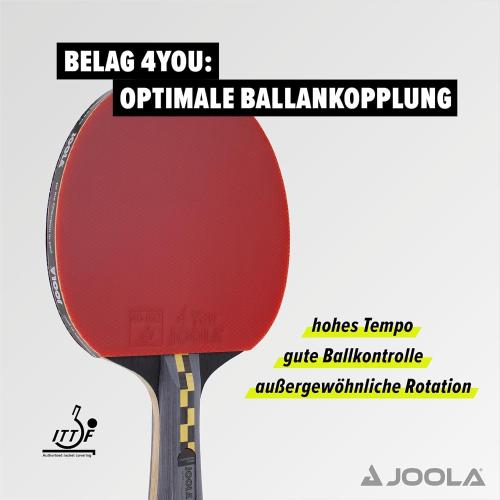 JOOLA Carbon Pro Professional Ping Pong Paddle - Racket with Carbonwood Technology & Red/Black JOOLA 4 You Rubber - Table Tennis Racket Designed for Speed