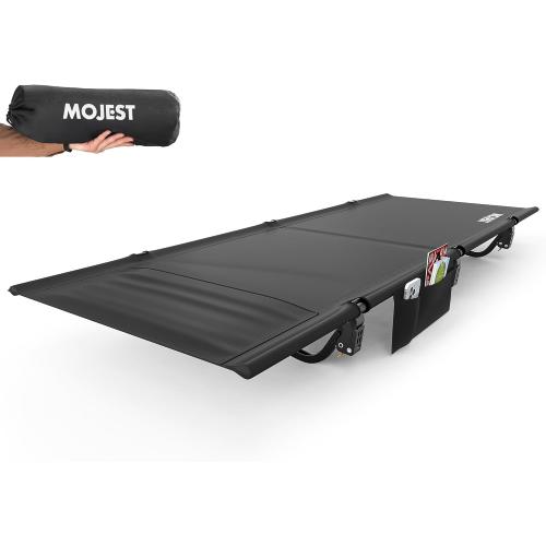 Ultralight Camping Cot for Adults - Portable Folding Camping Bed, Supports 350 lbs - Lightweight for Travel, Camping, Hiking, Backpacking, Mountaineering, Black