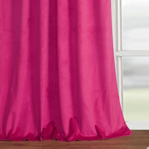 Roslynwood Velvet Berry Curtain 120 inch Long - Curtains Block Light Rod Pocket Thermal Insulated Window Drapes Set for Living Room/Bedroom/Dining Room, W52 x L120, 2 Panels