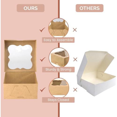 20 Pack Cookie Boxes for Gift Giving – 6X6X3 Inches Bakery Boxes with Window - Extra Thick Small Cookie Containers for Treats, Desserts, Strawberries, Cupcakes, Candy, Charcuterie, Baked Goods, Pastry