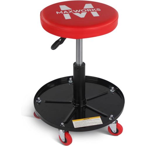 MaxWorks 80771 Pneumatic Roller Seat/Creeper with Adjustable Height - 300 lb Capacity