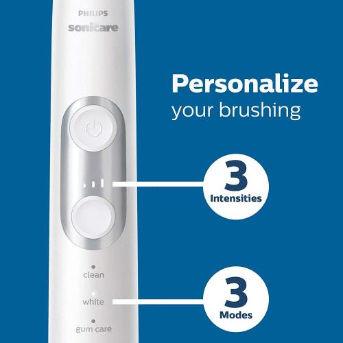 Philips Sonicare ProtectiveClean 6500 Rechargeable Electric Toothbrush, with Pressure Sensor, 3 Cleaning Modes, SmarTimer and QuadPacer, 14-Day Battery Life, Charging Travel Case, Navy Blue, HX6462/07