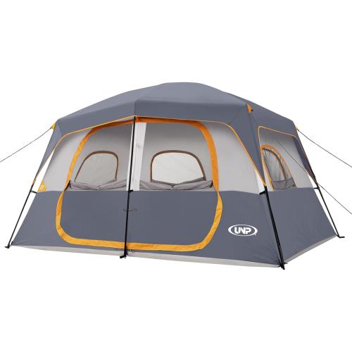 UNP 2/4/6/8 Person Tent, Portable Cabin Tent, Camping Tent 4-Person Easy Set Up, Waterproof with Top Rainfly for Outdoor Camping/Hiking