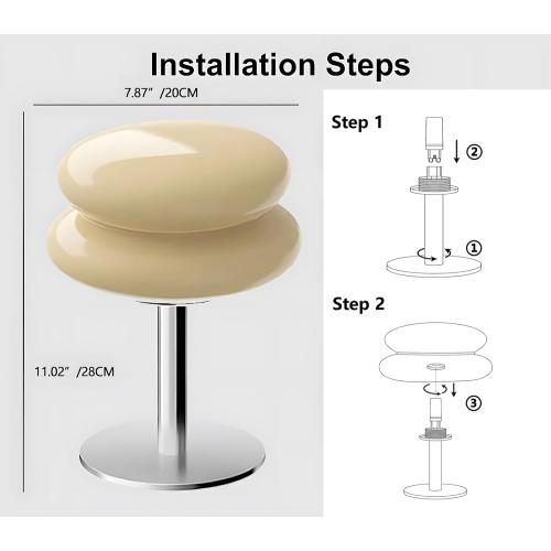 Mushroom Lamp Table Lamp for Night Stands,Mid Century Modern Desk Lamps for Bedroom, Vintage Dimmable Bedside Small Lamps, Cute Cool Home Room Aesthetic Decor for Living Room (Orange)