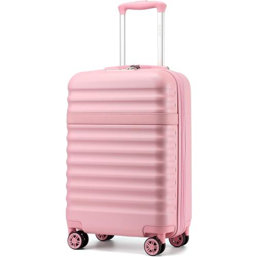 Kono Airline Approved Carry On Luggage, 22x14x9 inches, with TSA Lock, 20 Inch Expandable Lightweight Hardshell Suitcase (Pink, Suitable for 1-3 Days of Travel) ❗MISSING EXTENDING HANDLE❗
