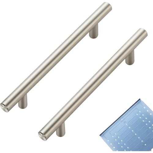 30 Pack | Cabinet Pulls Brushed Nickel Stainless Steel Kitchen Drawer Pulls Cabinet Handles Hole Center with Mounting Template