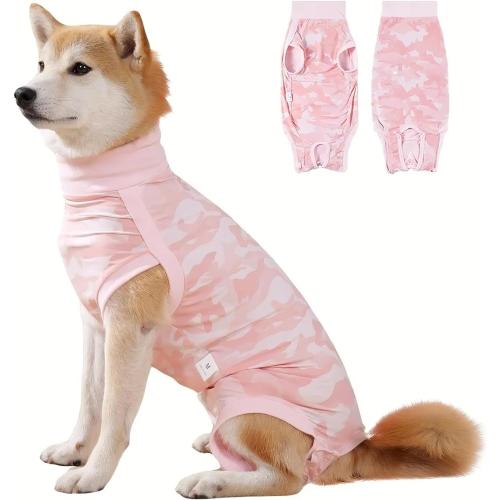 Pink Size M Coppthinktu Dog Onesie for Surgery Female, Breathable Dog Surgery Spay Recovery Suit, Dog Cone Alternative Anti-Licking