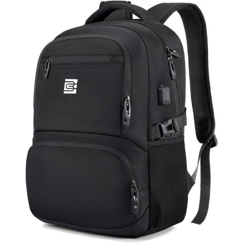 Business Laptop Backpack,Water-Resistant Multifunctional Backpack with Organizer,Durable Travel & Commute Bag for Men Women (black)