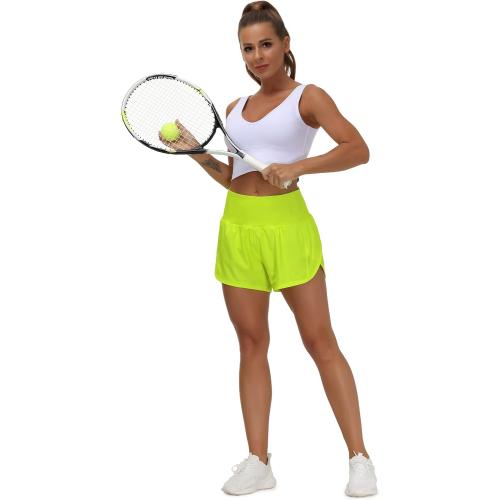 Size S...THE GYM PEOPLE Womens High Waisted Running Shorts Quick Dry Athletic Workout Shorts with Mesh Liner Zipper Pockets