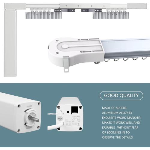 Electric Celling Curtain Tracks 87-244 Smart Curtains Motorized Opener Curtains Rods with Remote Control (236'')