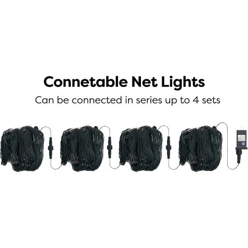 WBao Outdoor Christmas Lights, 360LED 11.5ft x 6.9ft Net Lights with 8 Modes, Timer, UL Certified, End to End Connectable, Waterproof for Lawn, Bushes, Trees Outdoor Christmas Decorations, Warm White