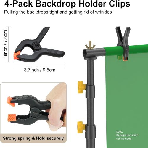 (Missing 4 clamps) LINCO Lincostore Backdrop Support Stand Kit 10x6.5ft Adjustable Photography Studio Photo Background Support System with Carrying Bag for Green Screen Muslin, 4171
