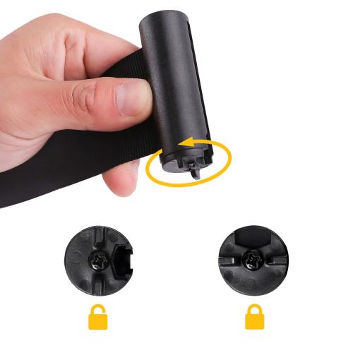 Amazon Basics Premium Crowd Control Stanchions with Easy Assembly, 6.5 foot Sturdy Retractable Belts, Black, Pack of 2